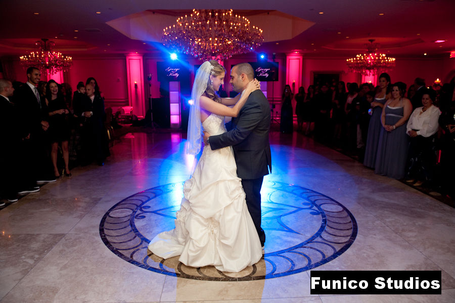 bride and groom's first dance at surf club