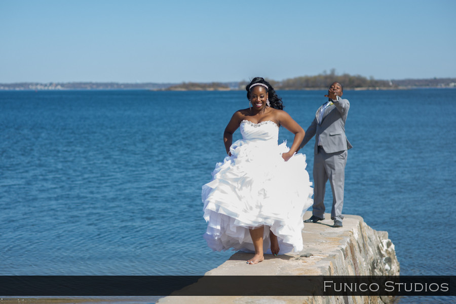greentree country club picture of bride by water