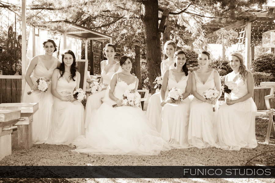 stone house nj wedding photo with bridesmaids