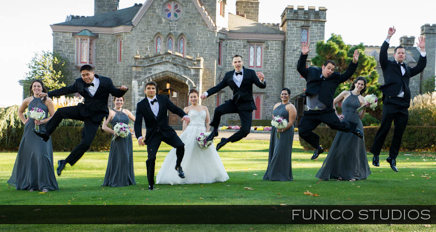 whitby castle bridal party photo